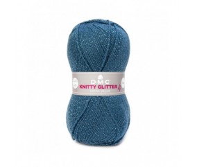 Pelote de laine brillante KNITTY 4 GLITTER - DMC 228 BLEU