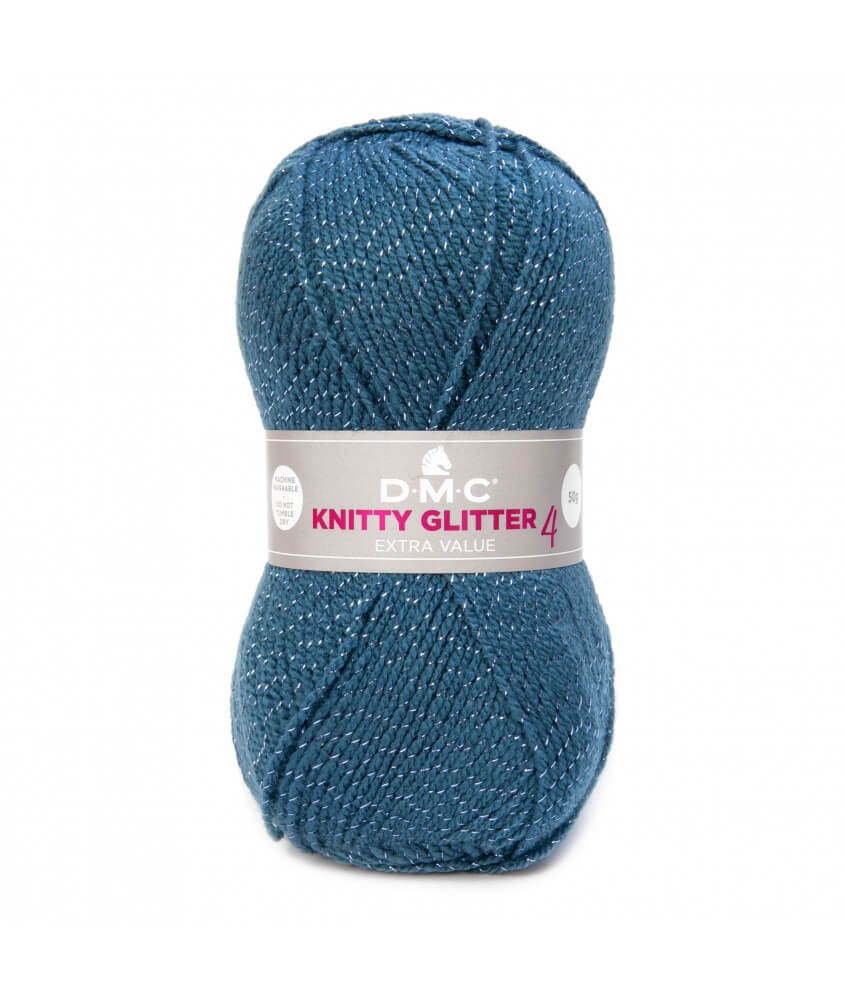 Pelote de laine brillante KNITTY 4 GLITTER - DMC 228 BLEU