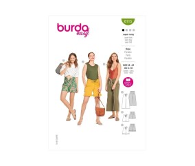 Patron Burda Easy n°6115 - Pantalon et Short Femme Tailles 34-44