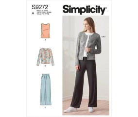 Patron Simplicity 9272.A - Ensemble maille Cardigan, Top et Pantalon du 34 au 52 (FR)