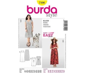 Patron Burda 7100 - Robe femme du 46 au 62