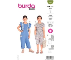 Patron Burda 9265 - Combinaisons pantalon ou short ruchés Fille