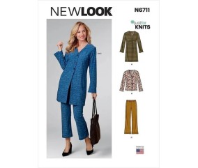 Patron New Look 6711 - Ensemble Femme avec Cardigan et Pantalon du 36 au 48 (FR)