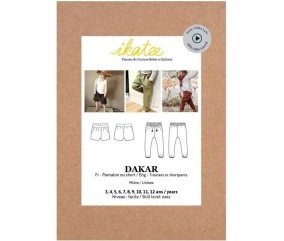 Pochette patron de couture DAKAR Pantalon ou Short Enfant mixte 3-12