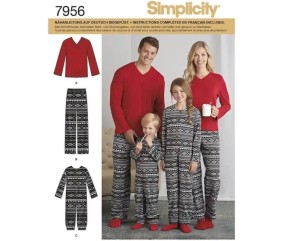 Patron Simplicity 8269 Pyjama adultes et enfants