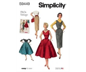Patron Simplicity 9449 - Robe, pull et jupes pour femme du 34 au 52 FR
