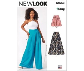 Patron New Look 6756 - Shorts en pantalons amples du 36 à 48 (FR)