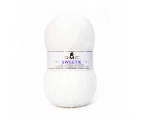 Pelote de laine layette SWEETIE - DMC 609 blanc