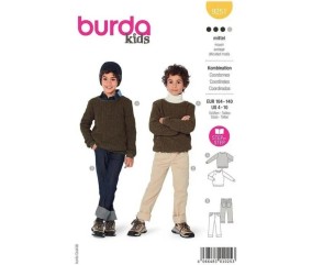 Patron Burda 9251 - Ensemble pull et pantalon douillets de 104 à 140 cm