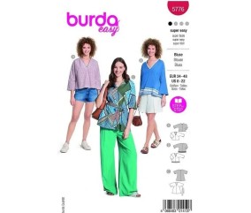 Patron Burda 5776 - Blouse tunique courte du 34 au 48 FR