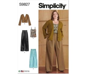 Patron Simplicity 9827 - Pantalons en deux longueurs, camisole et cardigan pour femmes