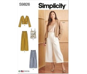 Patron Simplicity 9826 - Pantalons en deux longueurs, camisole et cardigan pour dames S9826.D5