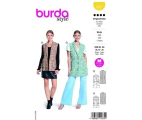 Patron Burda 5827 - Gilet a revers allongé du 36 au 46 FR