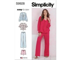 Patron Simplicity 9928 - Haut, pantalon et short