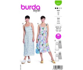 Patron Burda 5821 - Robe d'occassion du 34 au 44 FR