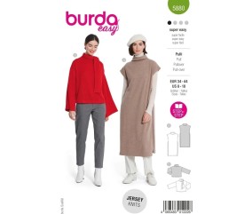 Patron Burda n°5880 : Duo Pulls oversize - Long col roulé et Écharpe intégrée