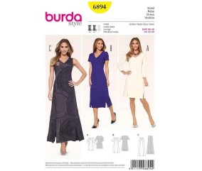 Patron Burda 6894 Robe du 36 au 46