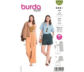 Patron Burda 5912 - Pantalon et short décontractés du 34 au 44 (FR)