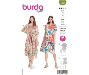 Patron Burda 5903 - Robe avec jupe a pointe du 34 au 44 (FR)