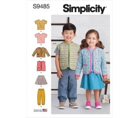 Patron Simplicity 9485 - Haut en maille, Veste, Gilet, Jupe et Pantalon pour tout petits