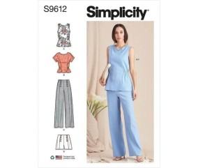 Patron Simplicity 9612 - Hauts, Pantalons et Shorts pour femmes