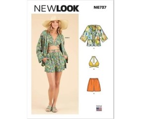 Patron New Look 6737 - Veste, haut cache cœur et short du 36 au 48 (FR)