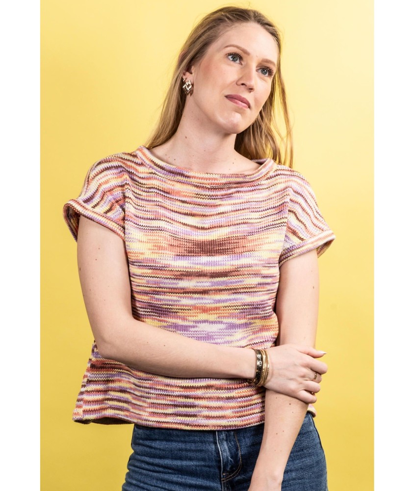 Patron tricot gratuit Pull sans manches Constance