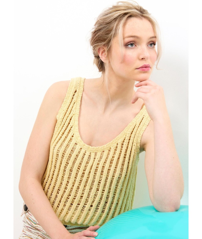 Patron tricot Top ajouré Elisa - Bergère de France