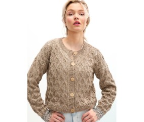 Patron tricot gratuit Gilet ajouré feuilles Edona