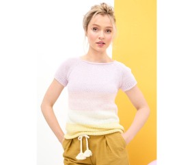 Patron tricot gratuit Pull top down coton Cerise