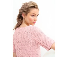 Patron gratuit Pull raglan à torsades coton Eloïse