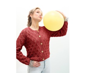 Patron Gilet ajouré feuilles Edona Bergère de France, coloris Laque