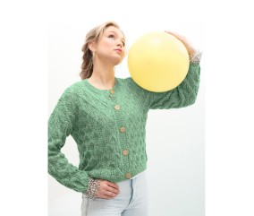 Patron Gilet ajouré feuilles Edona Bergère de France, coloris Céladon