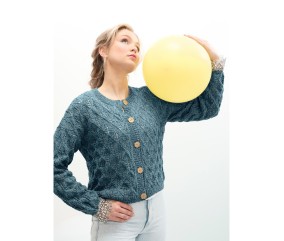 Patron Gilet ajouré feuilles Edona Bergère de France, coloris Indigo
