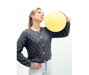 Patron Gilet ajouré feuilles Edona Bergère de France, coloris Pacifique