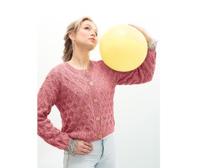 Patron Gilet ajouré feuilles Edona Bergère de France, coloris Praline