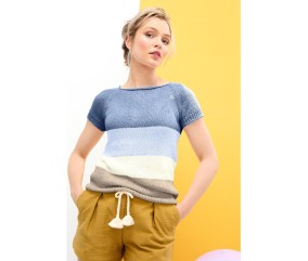 Patron Pull top down coton Cerise Bergère de France, autre coloris