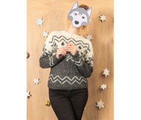 Patron tricot gratuit Pull jacquard noel merinos Maya