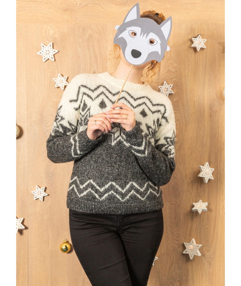Patron tricot gratuit Pull jacquard noel merinos Maya