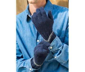 Patron tricot gratuit Gants revers bicolore Marvin