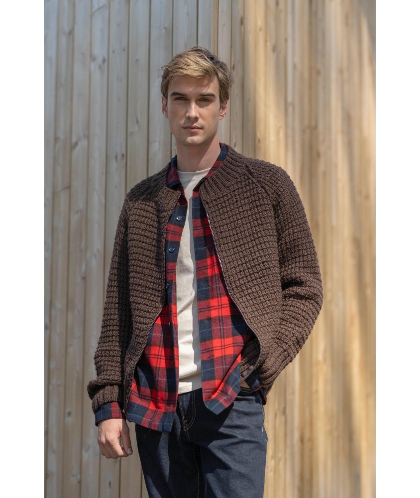Patron gratuit Veste raglan homme point fantaisie Simon