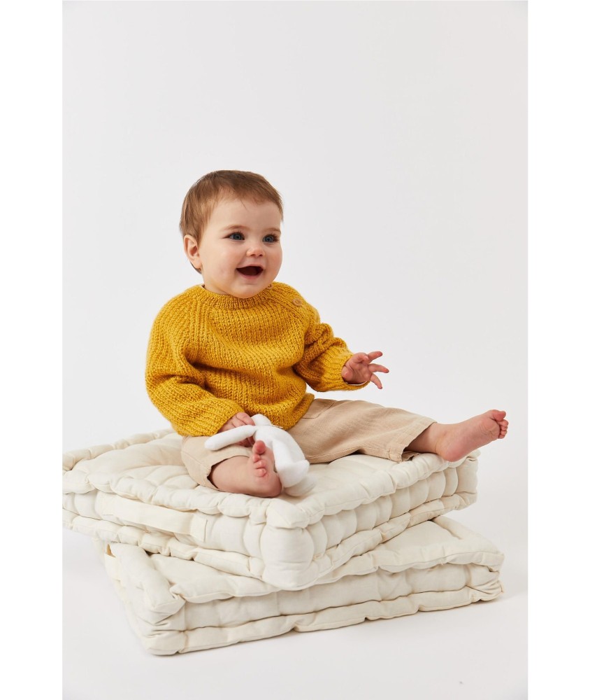 Patron crochet gratuit Pull raglan boutonné Capucine