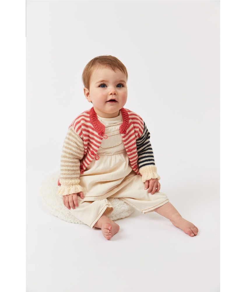 Patron tricot Gilet rayé Iris - Bergère de France