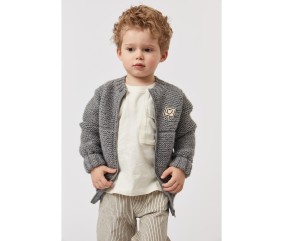 Patron tricot gratuit Gilet zippé au point mousse Rémi
