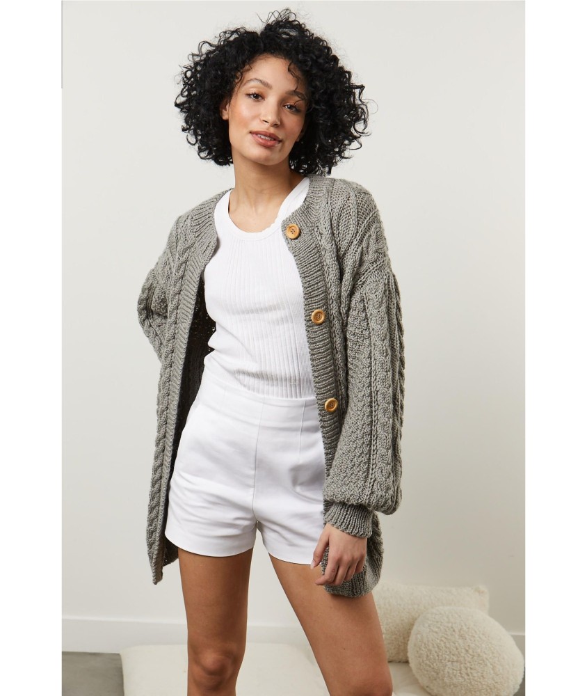 Patron tricot gratuit Veste à torsades Isabelle