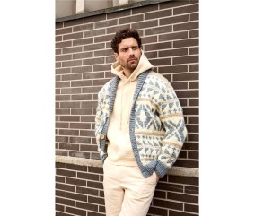 Patron tricot gratuit Veste jacquard col châle Alan