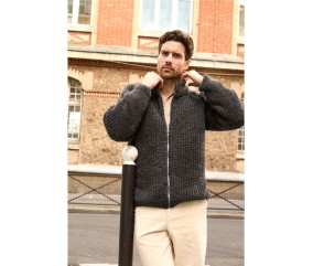 Patron tricot gratuit Gilet raglan zippé Baptiste