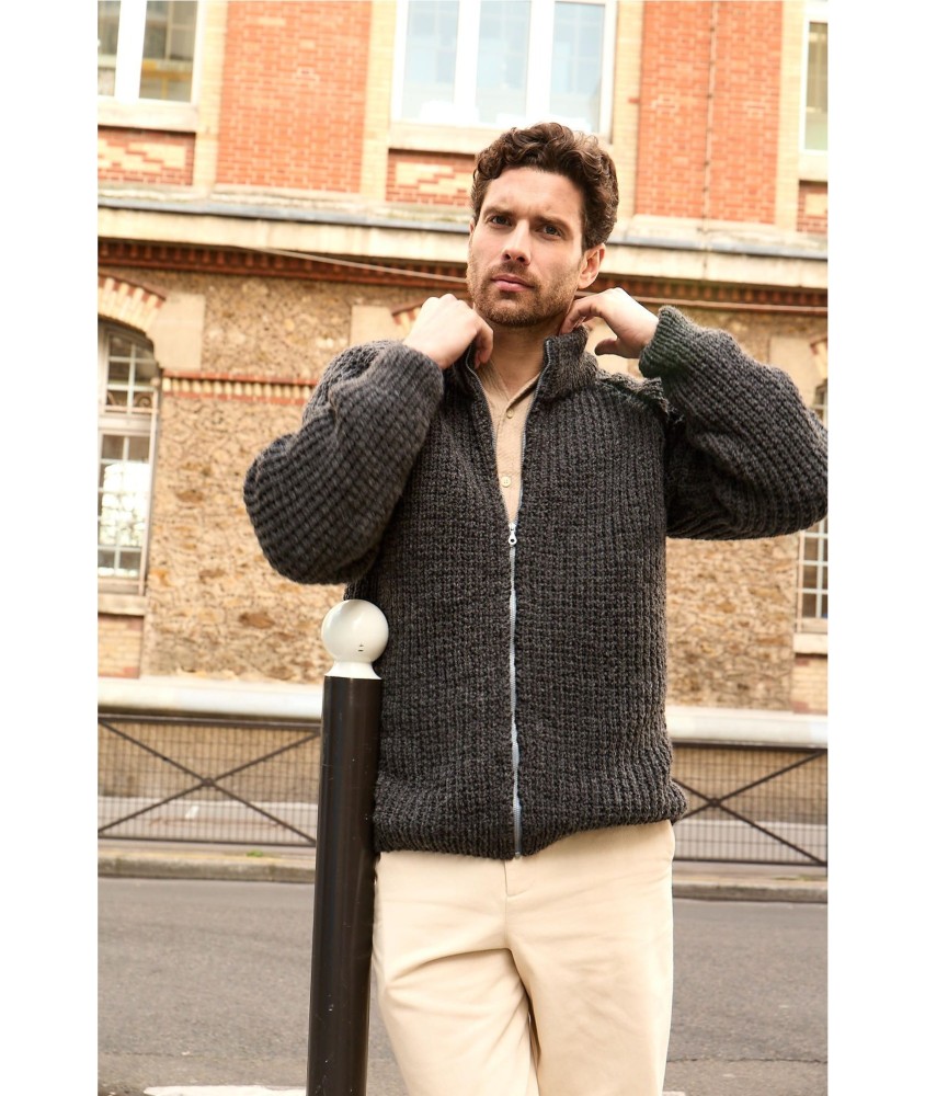 Patron tricot gratuit Gilet raglan zippé Baptiste