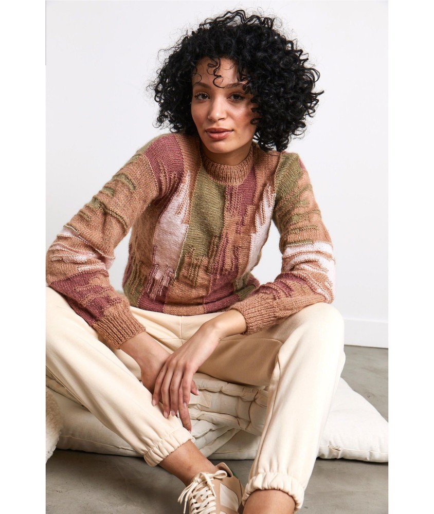 Patron tricot gratuit Pull jacquard fantaisie Leslie