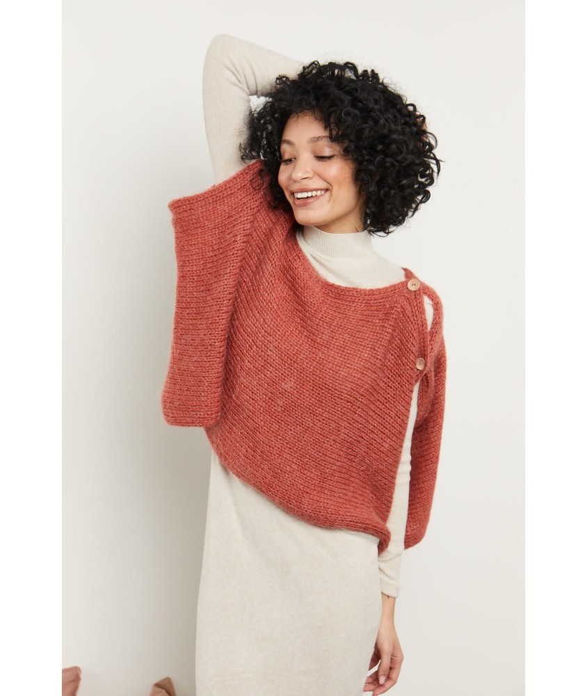 Patron tricot Poncho léger Flora - Bergère de France